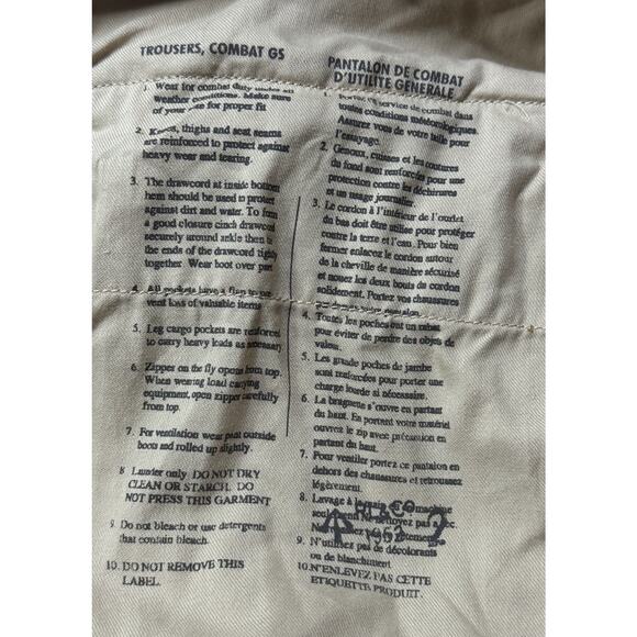 VTG Polo Ralph Lauren RLPC OG-107 GS Combat Trousers Army Khaki Men 36x30 - Picture 5 of 16